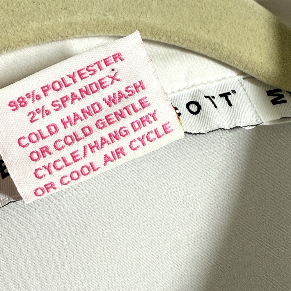 Gretchen Scott Top Womens Medium Priss White Button Blouse Ruffle Sleeve Career - Picture 12 of 12